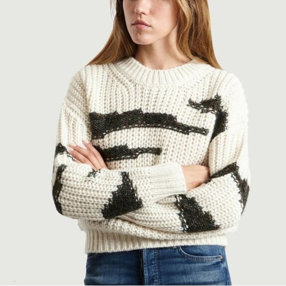 ba&sh Pull Cacilie Sweater in Ecru wool alpaca blend size 0
